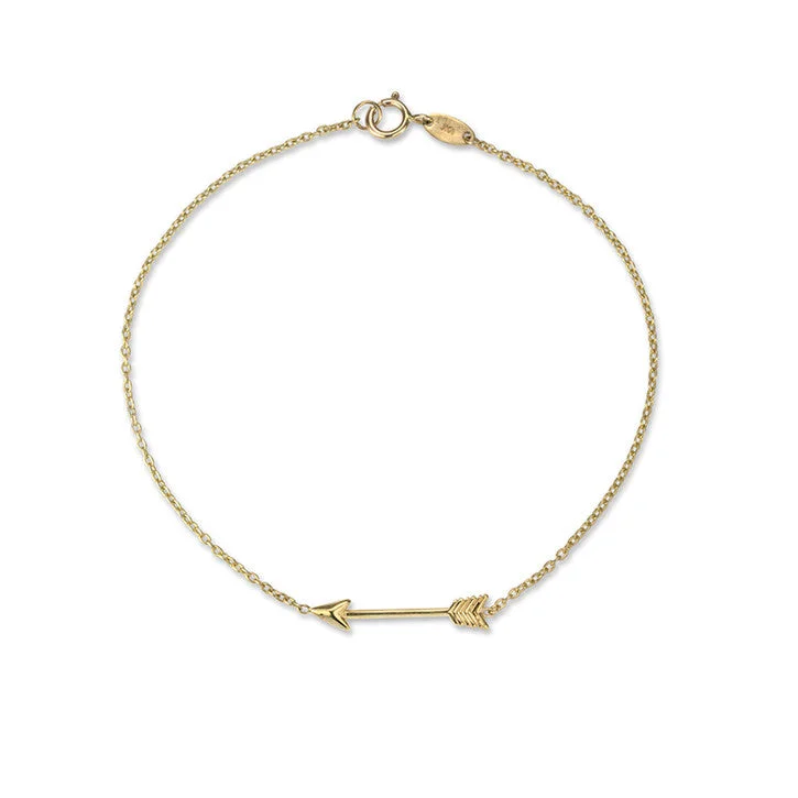 bracelet with butterfly charm-10K Yellow Gold Cupids Arrow Bracelet