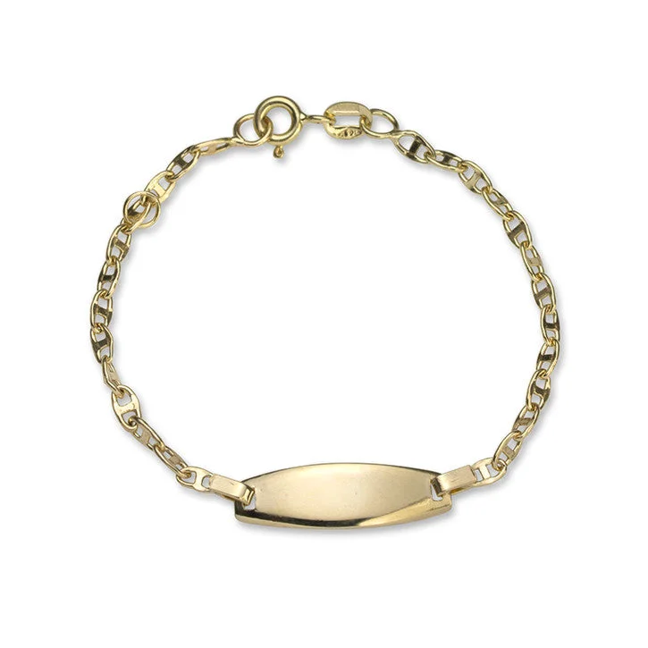 crystal bead bracelet for women-14K Mariner Link ID Bracelet