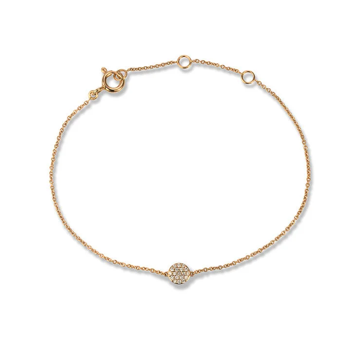 diamond tennis bracelet-14K Rose Gold Diamond Cluster Bracelet