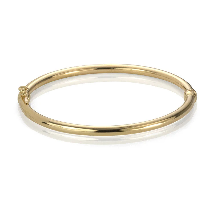 friendship bracelet ideas-14K Yellow Gold Smooth Bangle