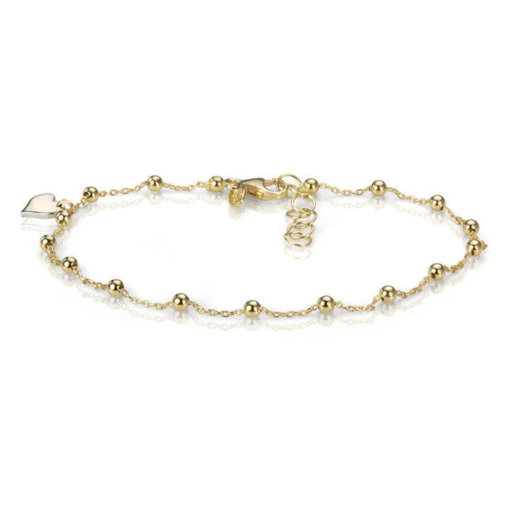 silver charm bracelet-18K Yellow Gold Heart of Gold Bracelet