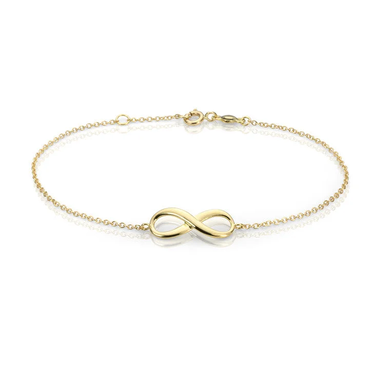 beautiful crystal bracelet-18K Yellow Gold Infinity Bracelet