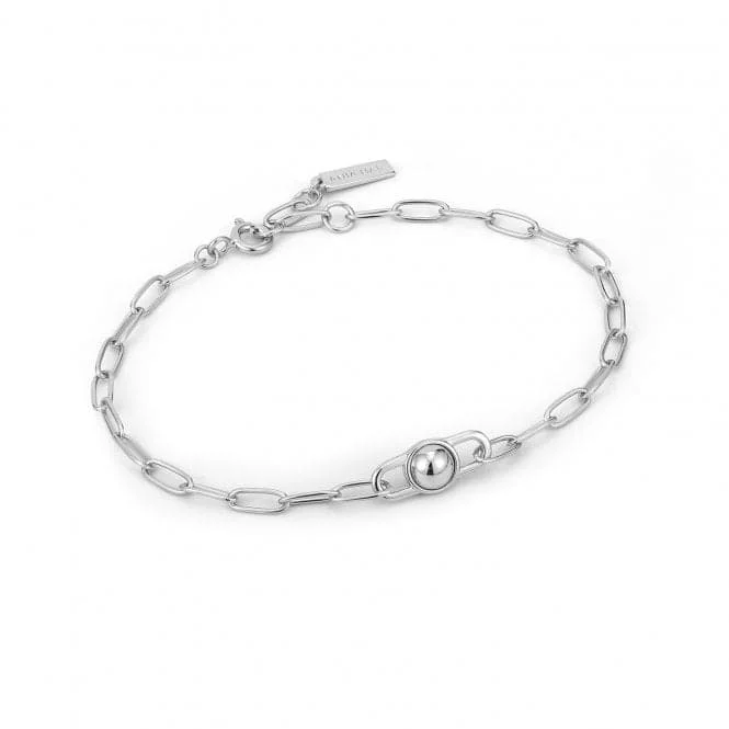 colorful friendship bracelet-Silver Orb Link Chunky Chain Bracelet B045-02H