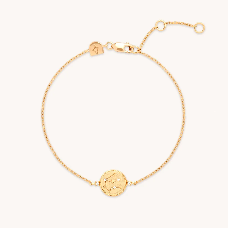 bracelet for women with initials-Aquarius Zodiac Bracelet in Gold