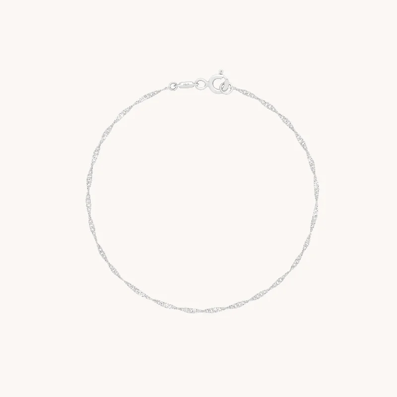 cool bracelet for teens-Astrid Chain Bracelet in Solid White Gold