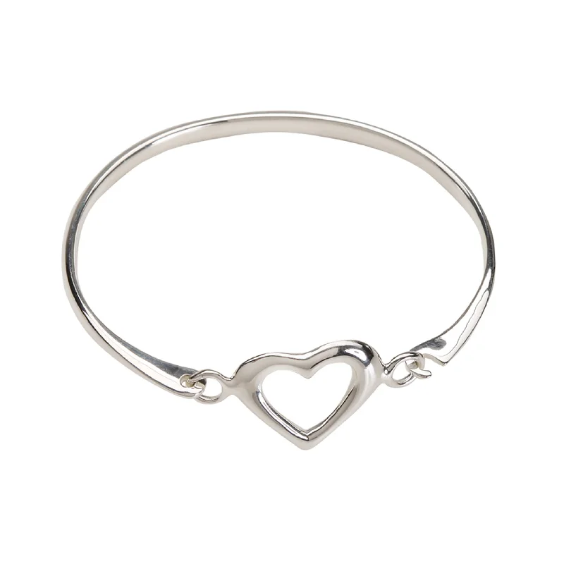 personalized gold bracelet-Bangle (Heart) - Sterling Silver Heart Bracelet for Child