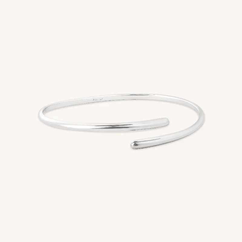 sterling silver cuff bracelet-Twist Cuff in Silver