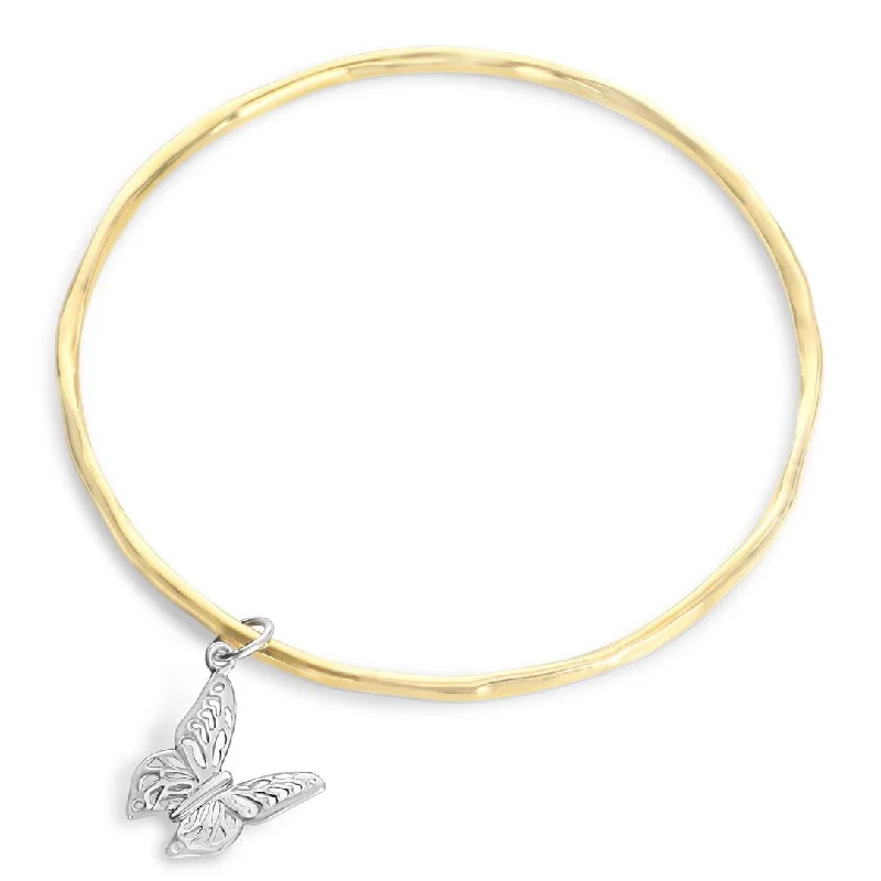 boho cuff bracelet-Butterfly Bangle | Gold- Silver