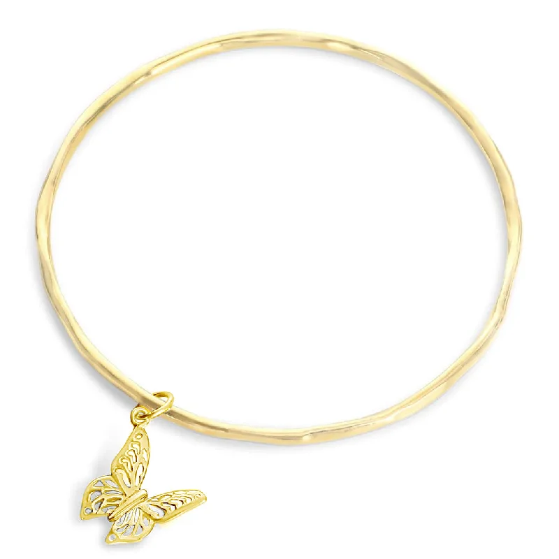 men's beaded bracelet-Butterfly Bangle | Gold