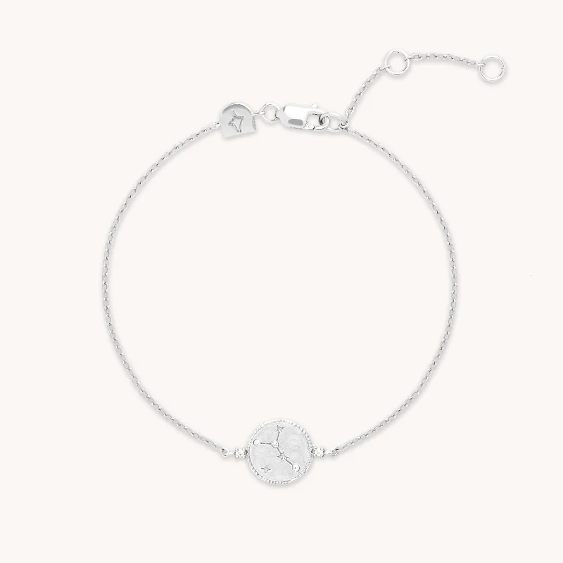 engraved bracelet for boyfriend-Cancer Zodiac Bracelet in Silver