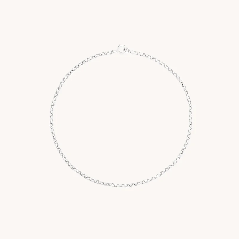 engraved bracelet for sister-Chelsea Chain Bracelet in Solid White Gold