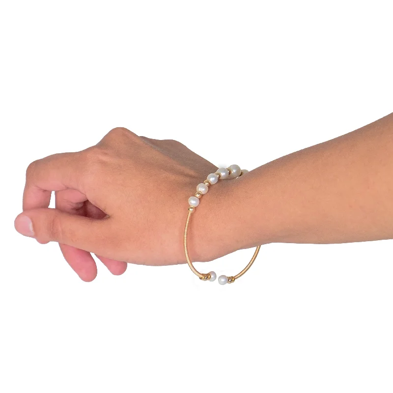 moonstone bracelet for women-Chokore Stunning Freshwater Pearl Bracelet Bangle