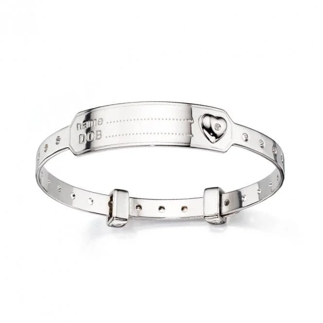 men’s braided bracelet-Sterling Silver Heart Medical Baby Bangle B4875