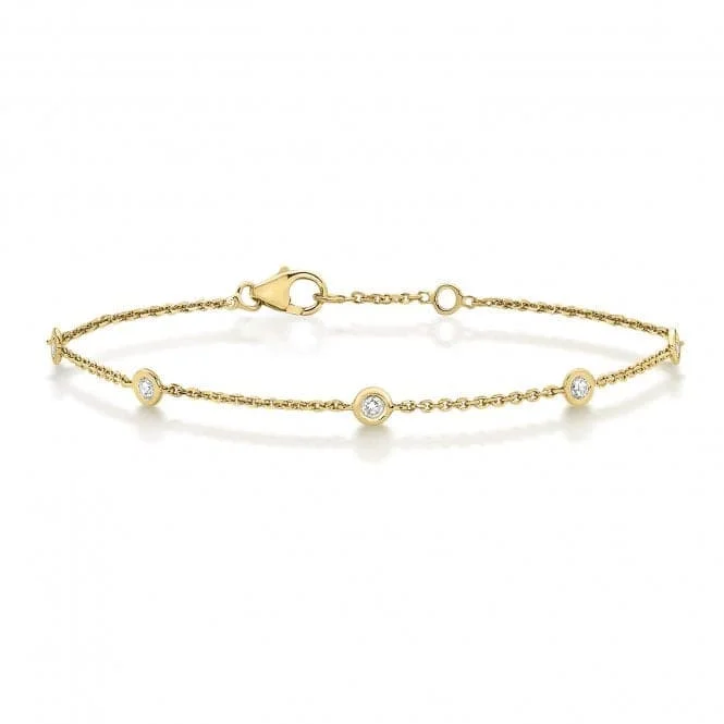 bracelet with moon charm-Diamond Jewellery 9k Yellow Gold Diamond Bracelet with 0.35ct BD016