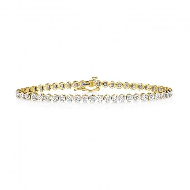 beach bracelet for women-Diamond Jewellery 9k Gold Diamond Tennis Bracelet with 50 Diamonds BD013