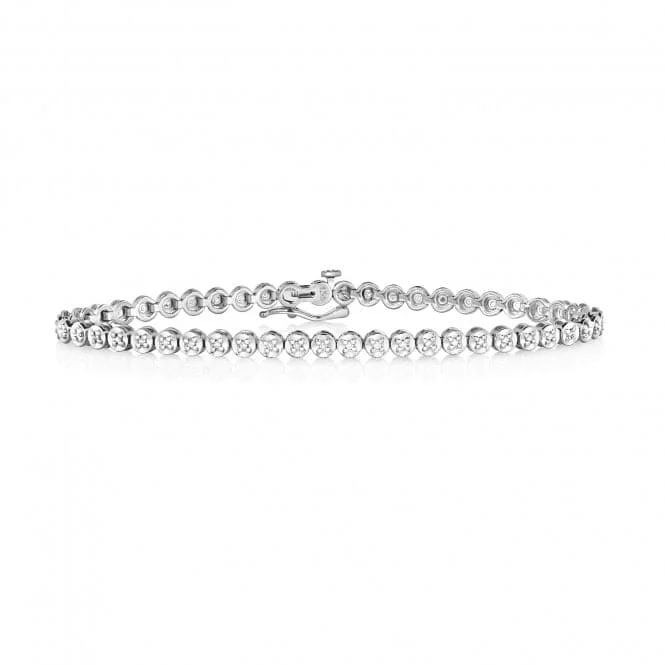 gold chain bracelet for men-Diamond Jewellery 9ct White Gold Diamond Tennis Bracelet BD013W