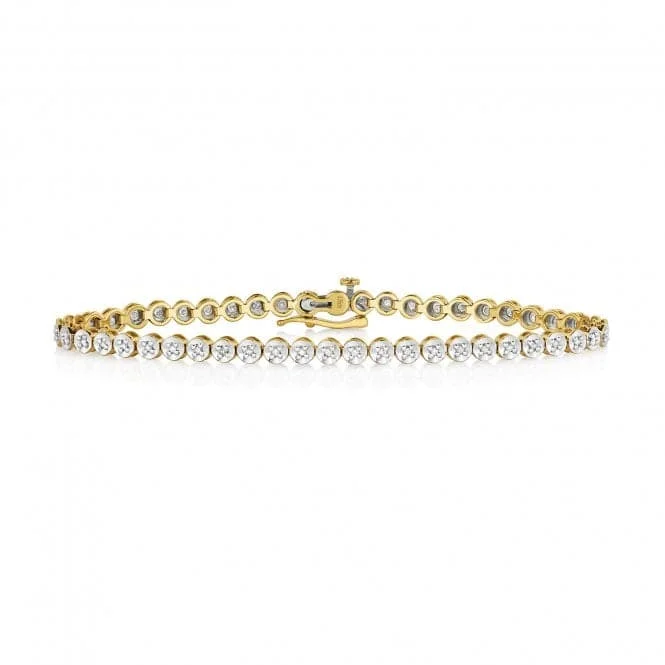 minimalist charm bracelet-Diamond Jewellery 9k Gold Diamond Tennis Bracelet BD014