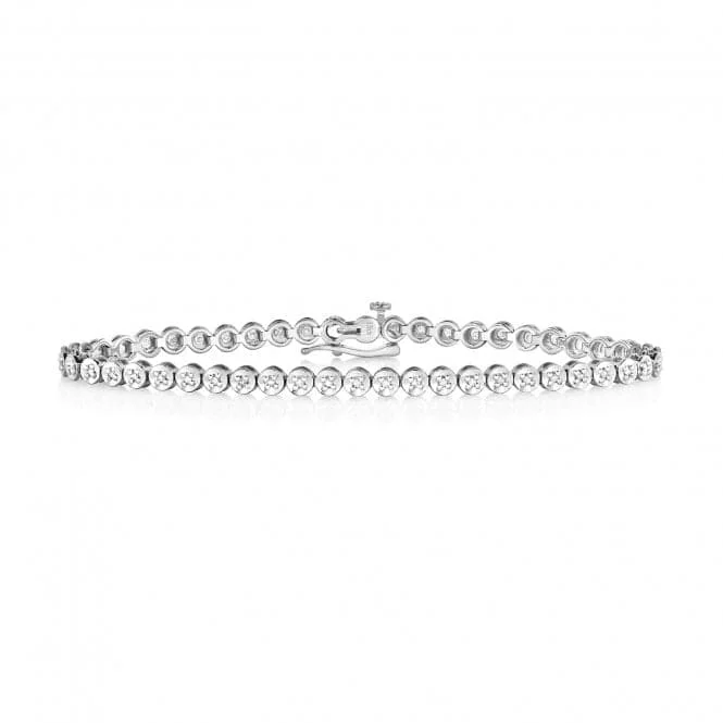 vintage bangle bracelet-Diamond Jewellery 9ct White Gold Diamond Tennis Bracelet BD014W