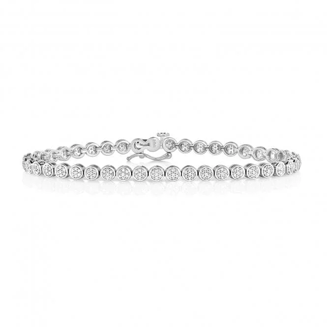 crystal bead bracelet for women-Diamond Jewellery 9ct White Gold Diamond Tennis Bracelet BD022W