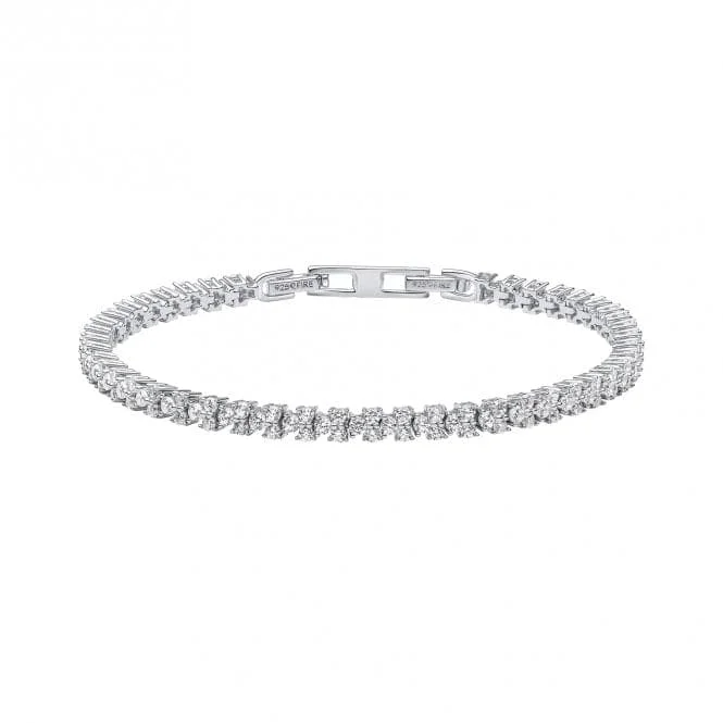 personalized silver bracelet-Sterling Silver Clear Cubic Zirconia Bracelet B5475