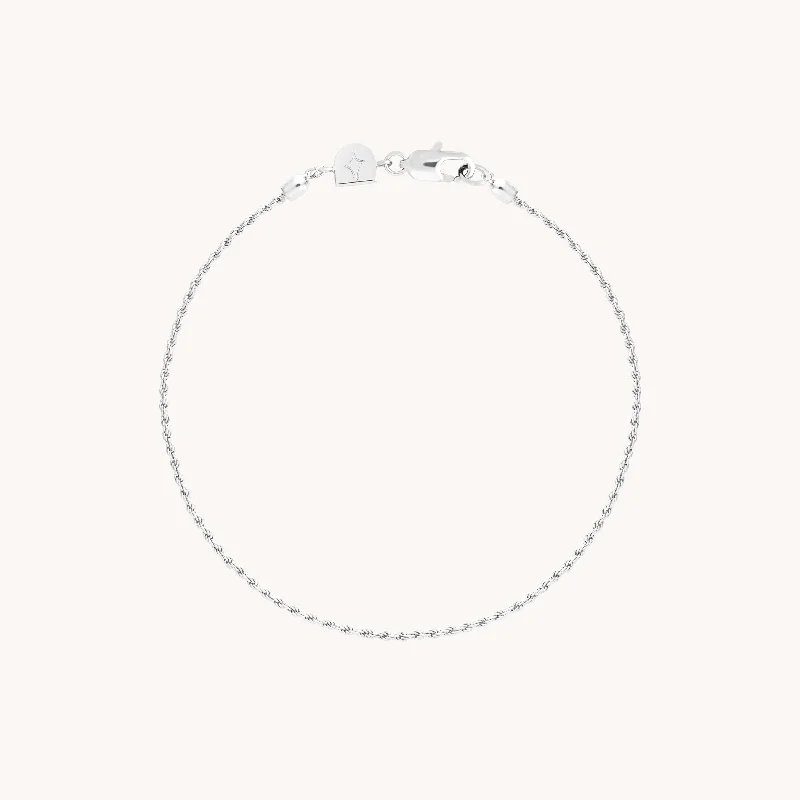 trendy statement bracelet-Essential Rope Chain Bracelet in Silver