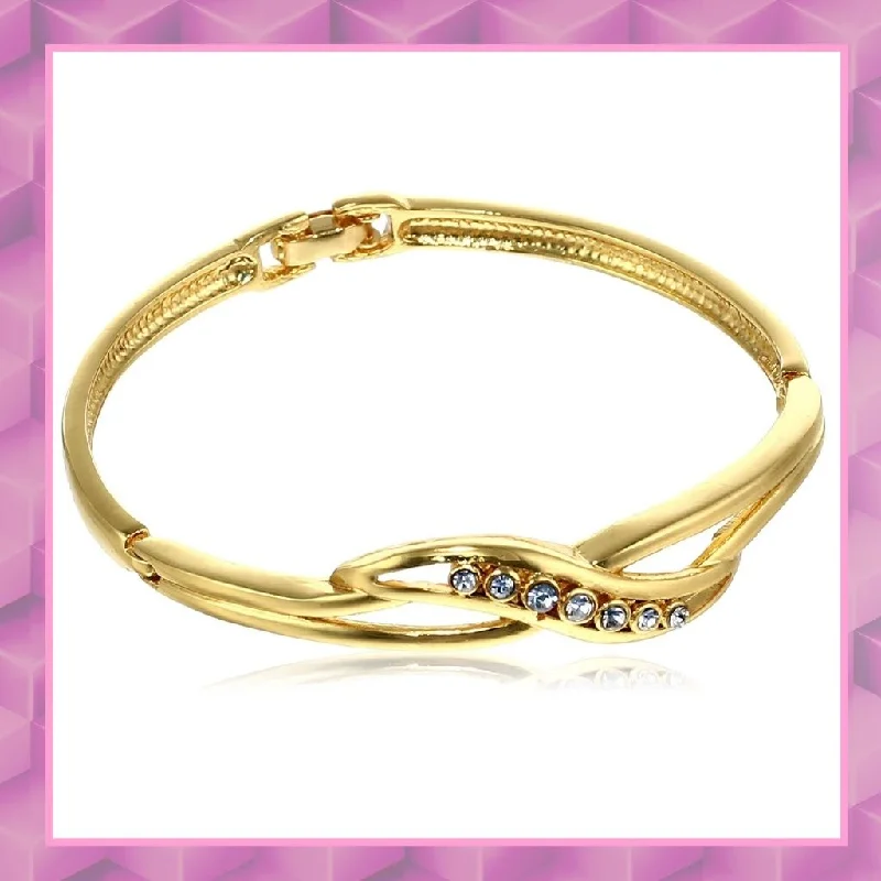 gold bracelet for women-Estele Gold Plated Infinity Wave Cuff Bracelet for women