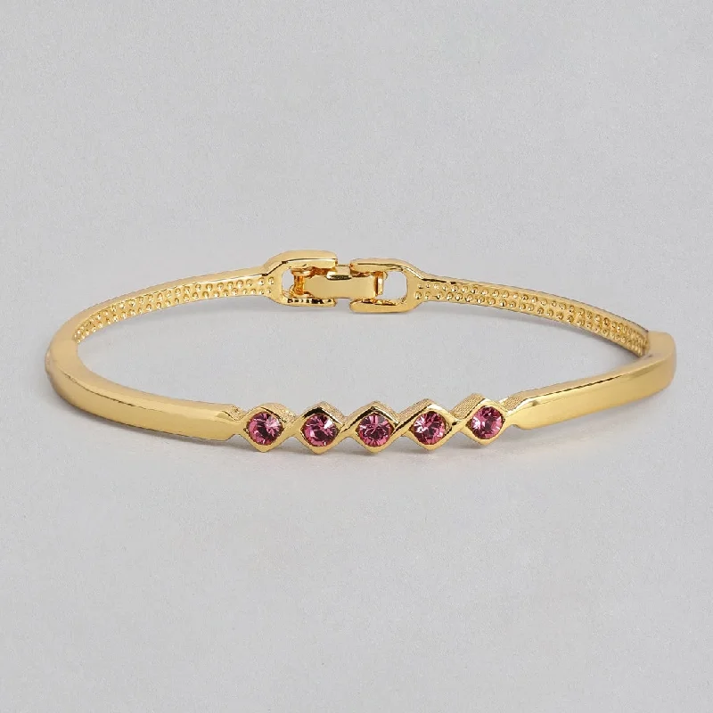 bangles for women-Estele Gold Plated Studded Bracelet for women