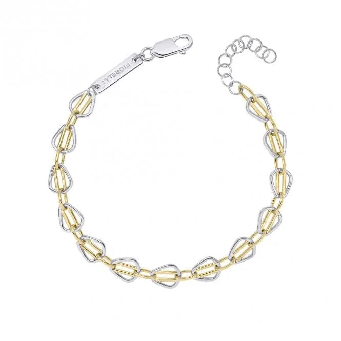 women’s leather charm bracelet-Gold Sterling Silver Cage Bar Tennis Bracelet B5481