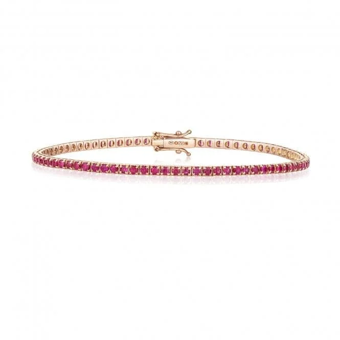 colorful beaded bracelet-18ct Rose Gold Ruby Bracelet BDQ200RR