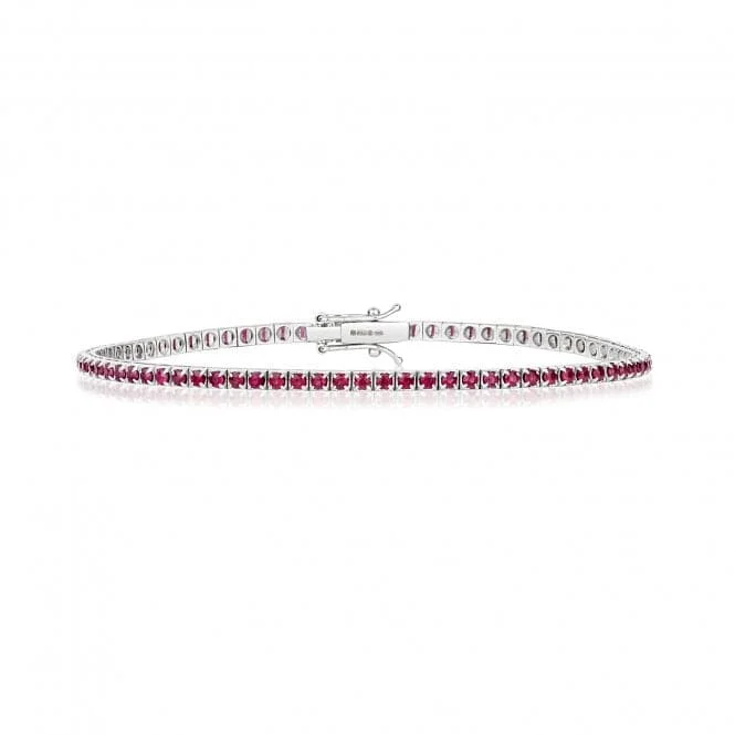 fitness tracker bracelet-18ct White Gold Ruby Bracelet BDQ200WR