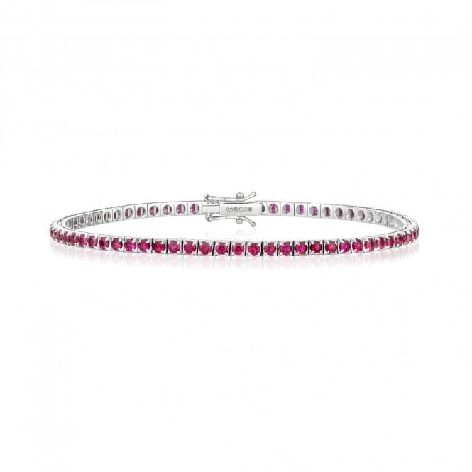 rose gold bracelet for women-18ct White Gold Ruby Bracelet BDQ201WR