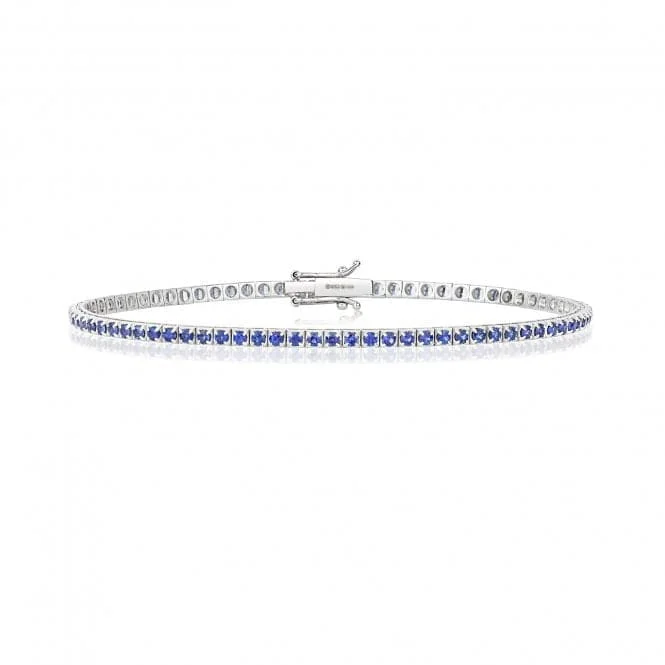 pearl bracelet for wedding-18ct White Gold Sapphire Bracelet BDQ200WS