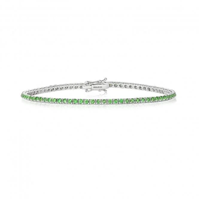 bangles for women-18ct White Gold Tsavorite Bracelet BDQ200WT