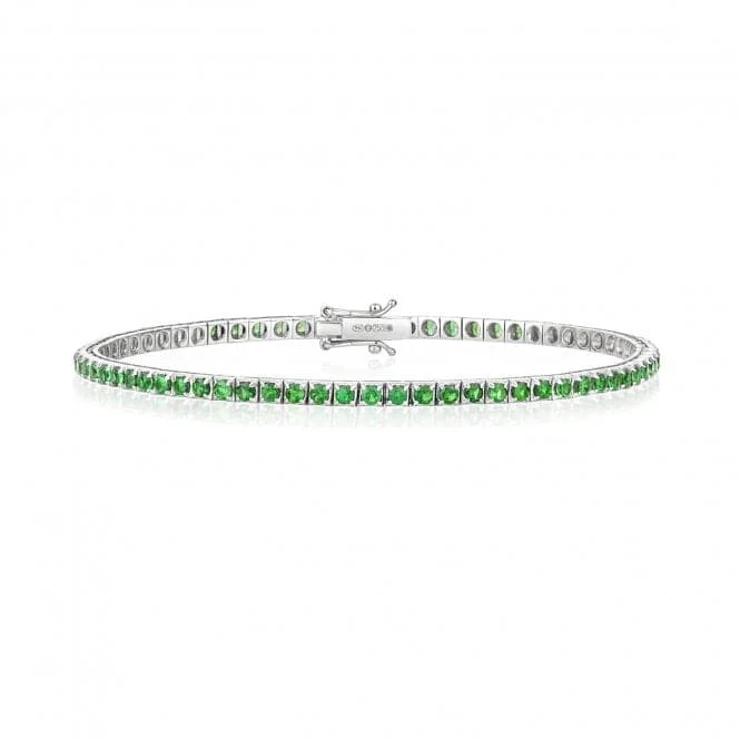 friendship bracelet ideas-18ct White Gold Tsavorite Bracelet BDQ201WT