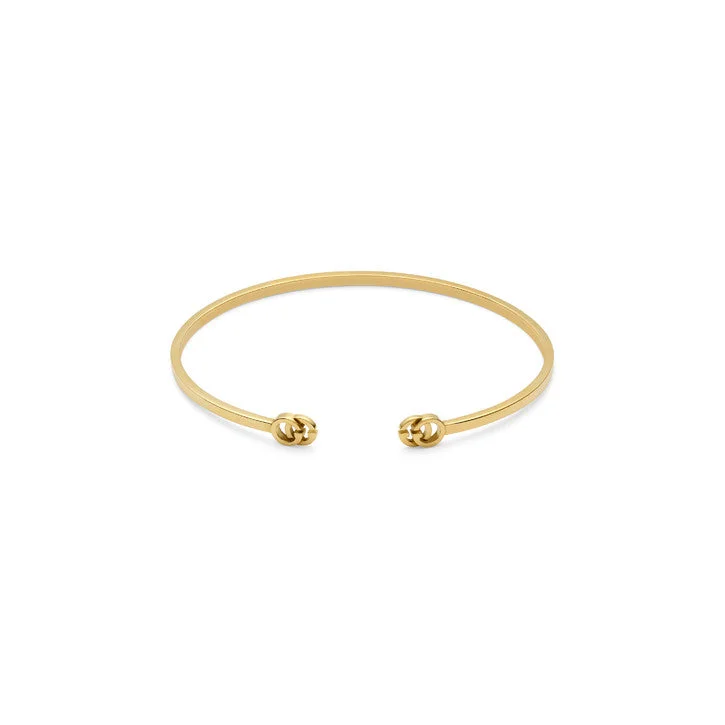 minimalist bracelet for women-Gucci 18K Yellow Gold GG Running Cuff Bracelet