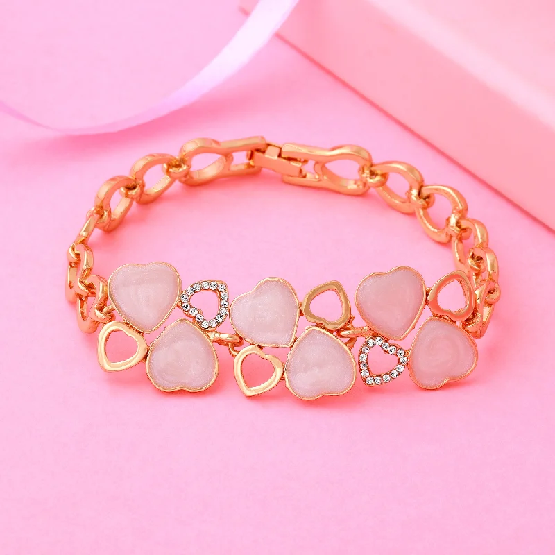 rose gold charm bracelet-ESTELE Grey Enamel With White Austrian Crystal Stone Bracelet