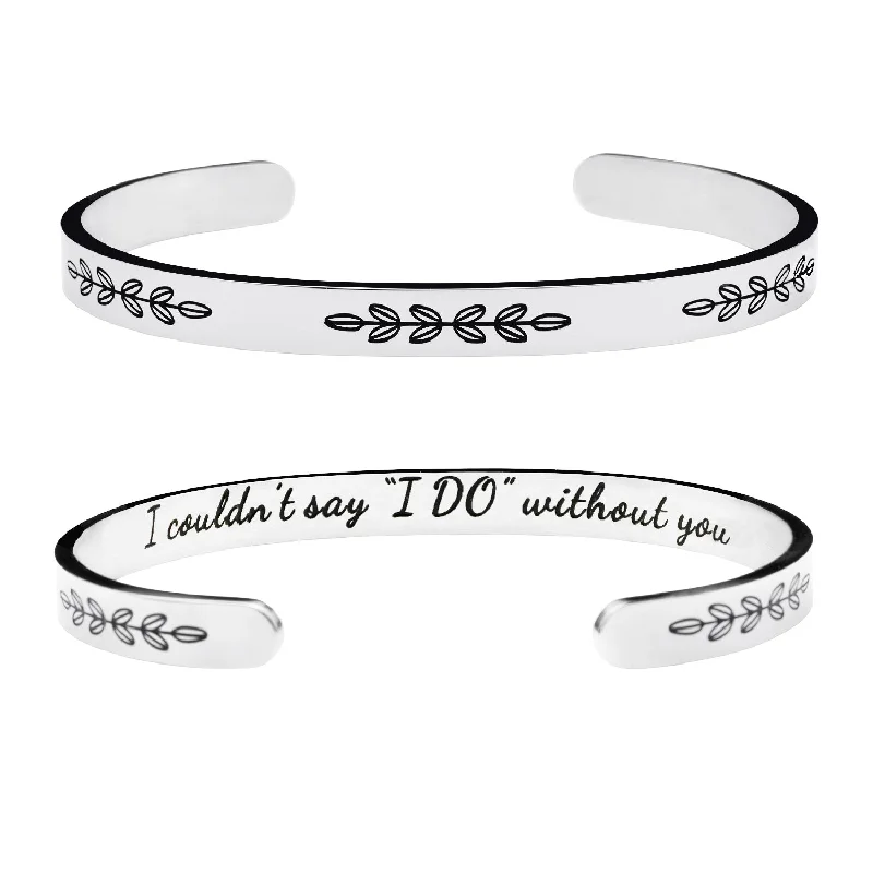 leather bracelet with buckle-I couldn't say "I DO" without you