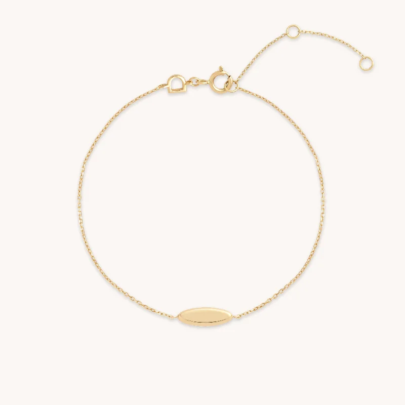 infinity bracelet for love-ID Charm Bracelet in Solid Gold