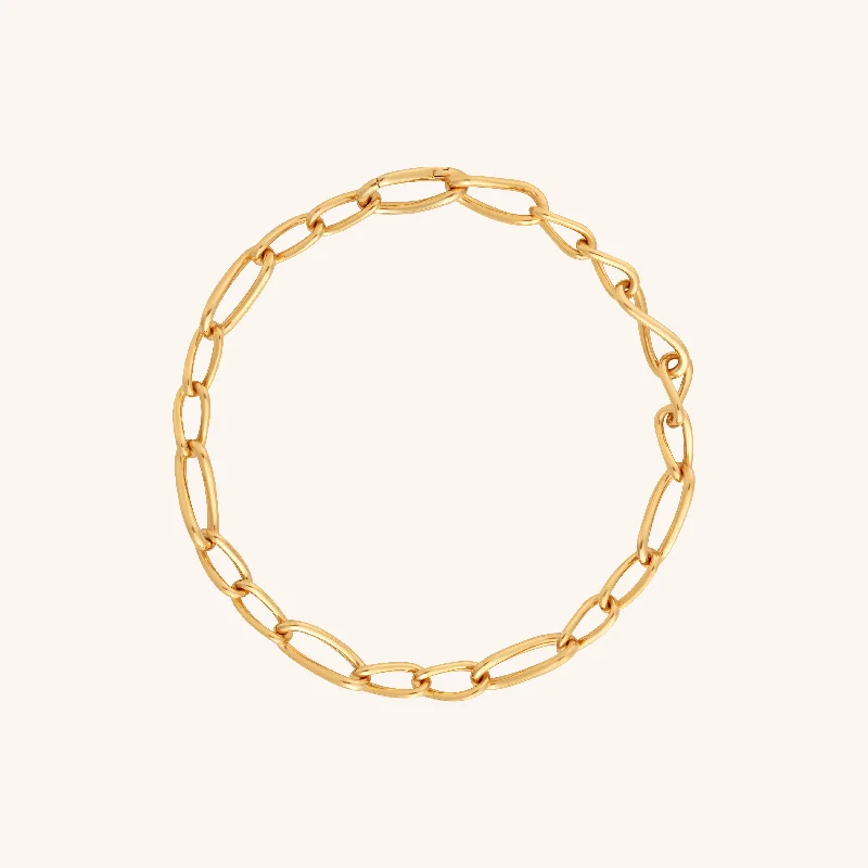 adjustable gold bracelet-Infinite Slim Chain Bracelet in Gold