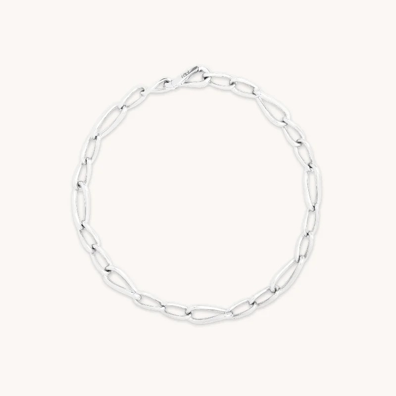 rose gold bangle bracelet-Infinite Slim Chain Bracelet in Silver