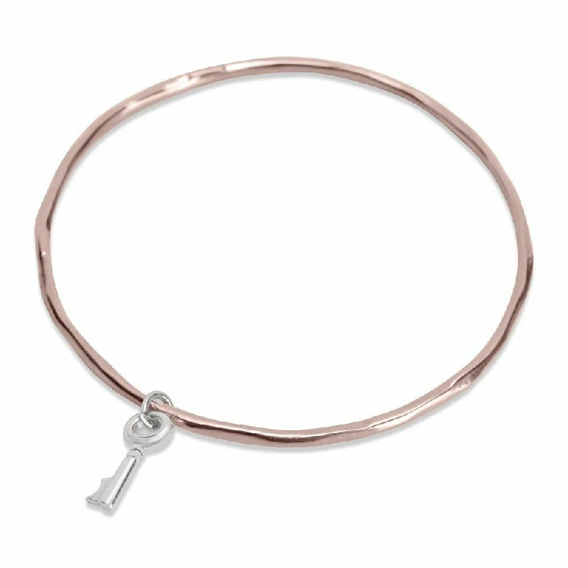 handmade beaded bracelet-Key Bangle | Rose Gold - Silver