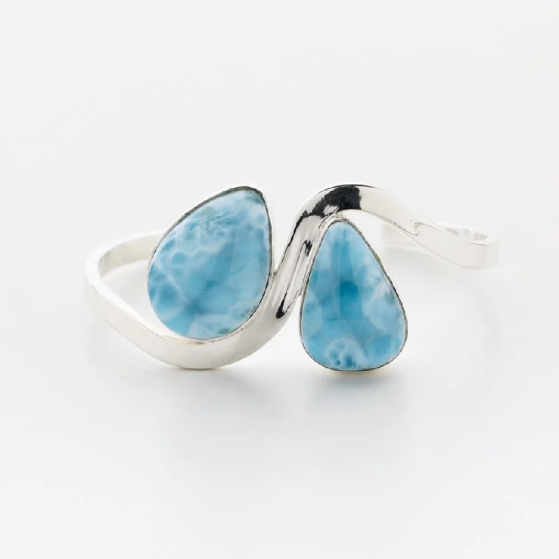 bracelet with moon charm-Larimar Cuff Bracelet Esau Twins