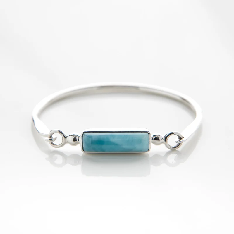 charm bracelet with birthstones-Larimar Bangle Rye