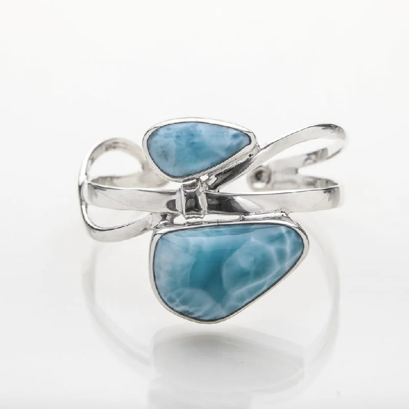 adjustable leather bracelet-Larimar Cuff Bracelet Desiree