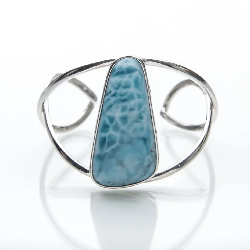 turquoise bracelet for women-Larimar Cuff Bracelet Mishti