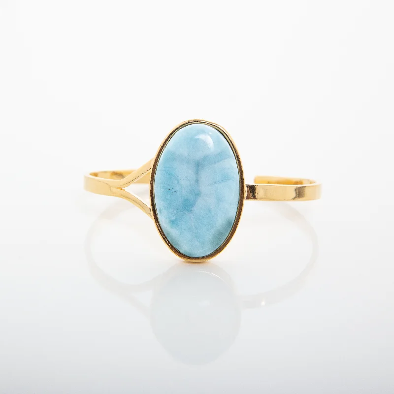 braided bracelet with metal charm-Larimar Gold Vermeil Cuff Iris