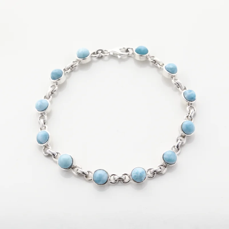 beaded bracelet with crystals-Larimar Bracelet Luminary