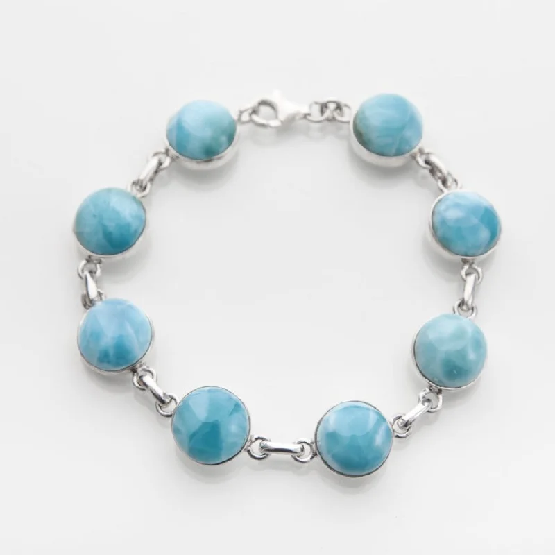 custom name bracelet-Larimar Stones Bracelet Maya