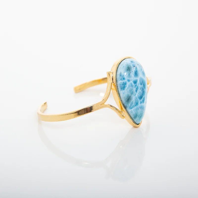 engraved bracelet for sister-Larimar Vermeil Cuff Elba