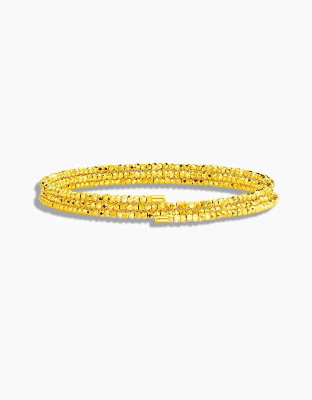 men’s charm bracelet-LVC 9IN Elin 999 Gold Bangle